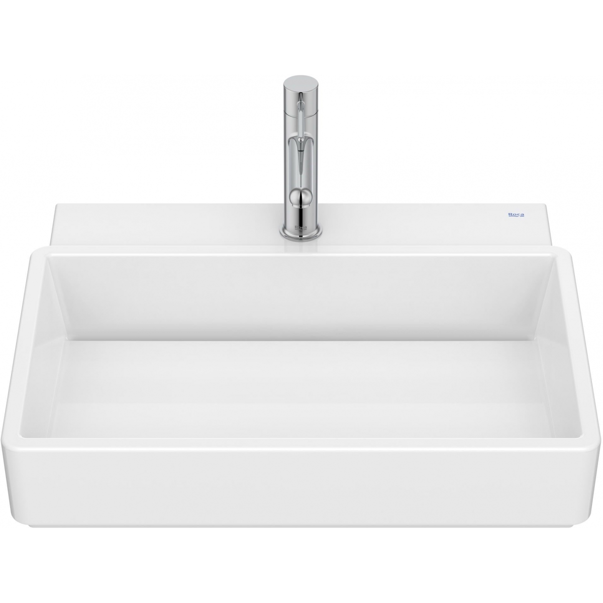 Roca Tura A327693000 掛牆面盆：矩形設計、單孔配置、簡潔美觀